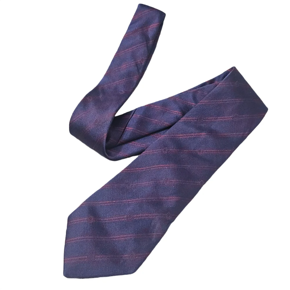 Christian Dior Monsieur Tie Navy Red Stripe Silk Made in Italy